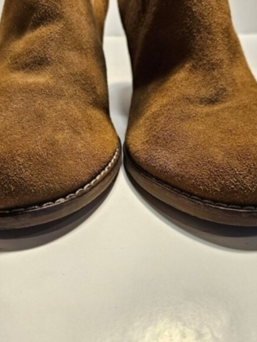 Lucky Brand Sz 10 Yamka 3.5" Wedge Ankle Chelsea Boot Stretch Sides Light Brown - Picture 6 of 11